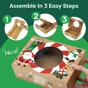 Tùy Chỉnh Kỹ Thuật Số In Kẹo Thực Phẩm Hộp Rõ Ràng Cửa Sổ Cho Macarons Cookie Món Tráng Miệng Bánh Mặt Hàng Món Quà Giáng Sinh Ý Tưởng Làm Giấy - Product Image 3