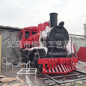 Locomotive à vapeur vintage personnalisée 1:1 en métal, décoration extérieure pour parcs à thème et restaurants - Product Image 1