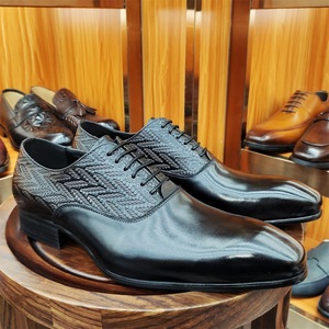 Chaussures de soirée légères XuanWu 2026 Brook en cuir gaufré pour homme, grande taille, bout rond, à enfiler, semelle extérieure en caoutchouc, collection automne - Product Image 3