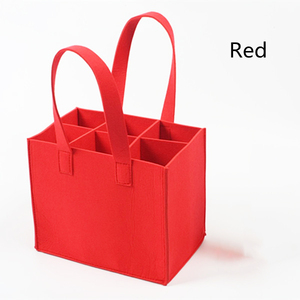 Bolsa de vino reciclada, bolsa de vino de tela de fieltro, diseño personalizado resistente, reutilizable, dividido, 4 /6 botellas - Product Image 2