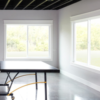 Ventanas Corredizas de Aluminio con Doble Vidrio de Alta Calidad de Fábrica AMJ, Ventana Corrediza de 3 Vías con Rejilla