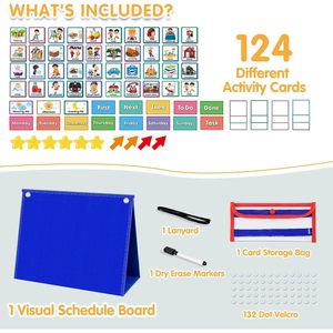 Tablero de Horarios Visual, Rectangular Grande, de Plástico, Vista Diaria, Patrón Horizontal, para Niños con Autismo, Gestión del Tiempo, Regreso a Clases, Moderno - Product Image 4
