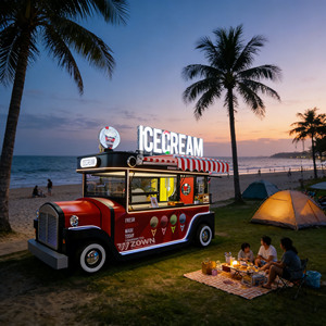 Food truck de rue : Snacks et boissons créatifs, restaurant mobile compact, repas chauds à emporter - Product Image 1
