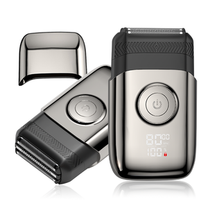 Rasoirs à lames oscillantes pour hommes, mini rasoir électrique de voyage rechargeable, machine à raser le visage et la barbe, étanche IPX7, écran LED - Product Image 1