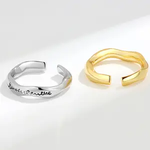 Простое универсальное Открытое кольцо Landy из английского стерлингового серебра 925 пробы
