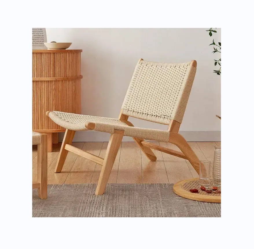 YJZMKJ 핫 세일 Foshan 로프 접는 단단한 나무 레저 의자 거실 로프 안락 의자 정원 벤치 로프 접는 의자