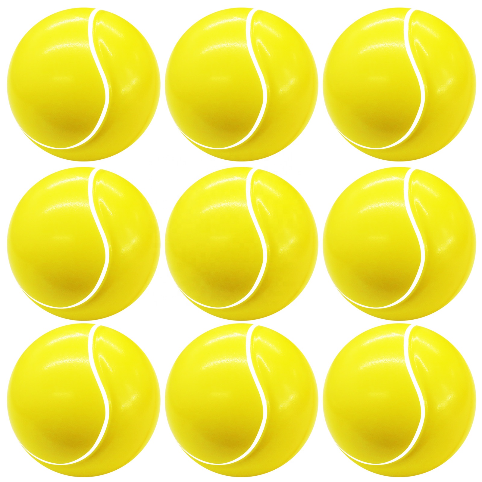 Venda quente Barato Personalizado High Bounce Pu Espuma Prática Bolas De Tênis Crianças Brinquedos Soft Elastic Squeeze Stress Relief Soft Balls