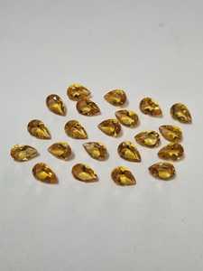 Citrine naturelle taille poire 5x7 mm, pierre précieuse en vrac |   Pierre de citrine jaune pour la fabrication de bijoux |   Pierres précieuses en gros - Product Image 5