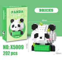 Bloques de Construcción de Diamantes de Plástico en Oferta, Modelo 3D de Animales Kawaii, Mini Figura de Panda, Juguetes de Bloques de Construcción para Regalo de Navidad
