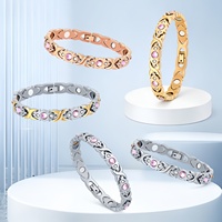 Bracelet en alliage 889, best-seller, module magnétique détachable, alliage écologique, serti de diamants, design floral réglable