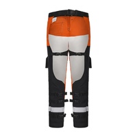 Celana Pelindung Gergaji Mesin Sturdyarmor Forest Logger, Proteksi Keselamatan Pribadi, Dapat Disesuaikan, Warna Oranye dan Hitam, Bahan Nilon, Level Proteksi D