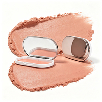Boîte vide ovale en gros pour fard à paupières et paillettes avec miroir pour poudre compacte, poudre pressée, palette de maquillage TH368