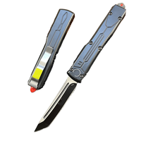Couteau de poche d'extérieur en acier robuste 8CR13MOV Couteau de chasse à manche en alliage de zinc avec gaine Couteaux pliants tactiques pour l'auto-défense