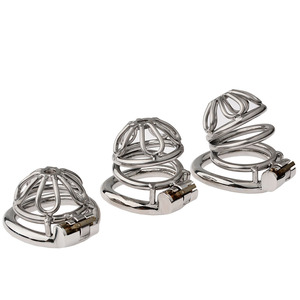 Gabbia di castità Petal in metallo, lucchetto di castità in acciaio inossidabile, armatura morbida, blocco per pene maschile, gabbia a rete multipla per piedi - Product Image 5