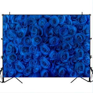 Accessoires de photomaton en mousse PVC personnalisés de qualité supérieure, motif floral rose bleu roi, pour remise de diplômes, Noël, fête prénuptiale, mariages - Product Image 4