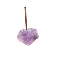 Support d'encens en pierre brute de cristal naturel, ornement bouddhiste, gravier de cristal, vente chaude transfrontalière