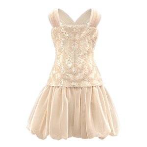 ชุดเดรสหรูหราที่ได้แรงบันดาลใจจากวินเทจเป็นครั้งคราวพร้อมสายรัดสำเนียงไขว้ - Product Image 2