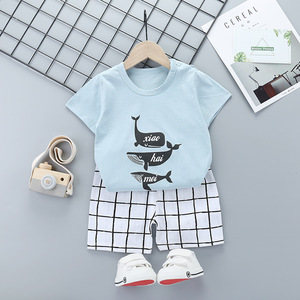 Conjunto de Verano de Manga Corta para Niños, Camiseta y Pantalones Cortos de Algodón Estilo Coreano para Niñas y Niños - Product Image 5
