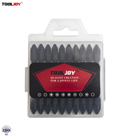 TOOLJOY Juego de 10 Puntas Magnéticas PH2 de Acero S2 de Doble Extremo de 65 mm de Alta Torsión para Destornilladores de Impacto con Estuche de Almacenamiento