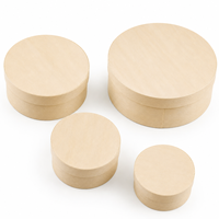 Boîte à gâteau ronde en bois jetable, emballage de boulangerie biodégradable, récipient de cuisson avec couvercle pour cheesecake, pâtisserie, dessert, boîte cadeau