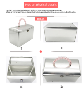 Boîte en métal cylindrique de grande capacité avec poignée, boîte en métal hermétique de qualité alimentaire pour le thé, les biscuits, les bonbons, le chocolat, le stockage de cadeaux, l'emballage - Product Image 2