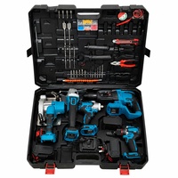 Ensemble d'outils professionnel 5 pièces avec 4 batteries Li-ion 21V, marteau perforateur, meuleuse, clé à chocs, perceuse robustes pour entrepreneurs, usage domestique et OEM