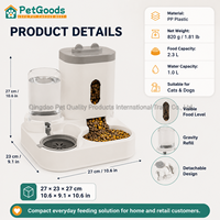 Ensemble distributeur automatique de nourriture et d'eau pour animaux de compagnie 2-en-1, station d'alimentation et d'abreuvement par gravité pour chats et petits chiens