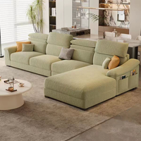 Canapé d'angle en chenille Rosegia avec chaise longue, caractéristiques réglables, design nordique moderne, tissu amovible et lavable, pour salon