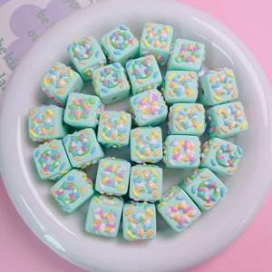 แฟชั่นการ์ตูนน่ารักอะคริลิคมือวาดลูกปัดพวงกุญแจโทรศัพท์มือถือ DIY เครื่องประดับเป็นรูตรง - Product Image 6