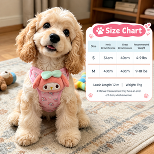 Ensemble Harnais et Laisse pour Chien Kuromi Dessin Animé Adorable, Gilet Rembourré Respirant à Enfiler pour la Promenade et l'Entraînement en Extérieur des Petits Chiots et Animaux de Compagnie - Product Image 3