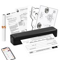 Printer Mini Portabel Thermal Tanpa Tinta A4 1500mAh untuk Antarmuka Ponsel Komputer Perjalanan Gratis Aplikasi Garansi 2 Tahun