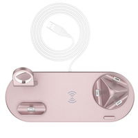 Reloj Despertador Digital con Cargador Inalámbrico 6 en 1, Carga Rápida de 15W para iPhone 13, Compatible con Auriculares Apple, 1 Puerto USB, 1 Puerto USB QI