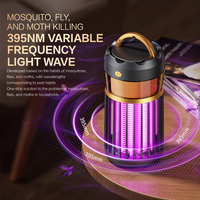 Lampe anti-moustiques électrique 3-en-1 à lumière UV 395nm, piège à mouches à fréquence variable, silencieuse pour la maison, la chambre et le camping