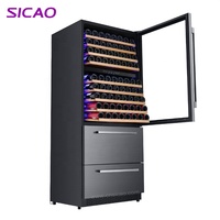 Réfrigérateur de cave à bière de luxe au design antique professionnel, armoire réfrigérée pour vin avec tiroirs pour magasin