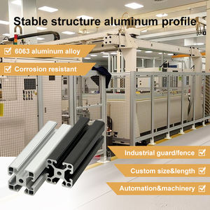 Perfil de Alumínio Extrudado Preto 5050 Anodizado 6063 <span class=keywords><strong>6105</strong></span> <span class=keywords><strong>T5</strong></span> para Linha de Automação Industrial - Product Image 1