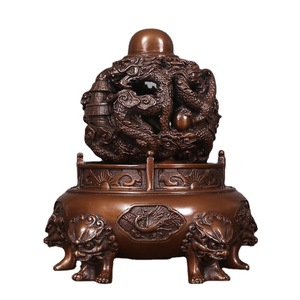 Quemador de Incienso de Cobre Púrpura de Nueve Voltas Qiankun, Hecho a Mano, Adorno Religioso, Regalo para el Hogar u Oficina - Product Image 4