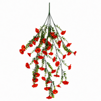 Vente en gros de fleurs artificielles suspendues en forme de glycine, fausse plante grimpante en soie pour la décoration de balcon, porche, jardin et mur.