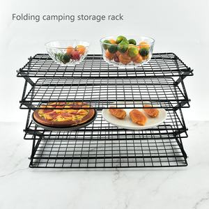 Scaffale portatile all'ingrosso del ferro battuto del campeggio all'aperto della cremagliera di cibo del Picnic tavolo pieghevole - Product Image 4