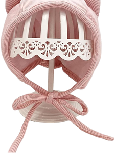 <span class=keywords><strong>Bonnet</strong></span> bébé en coton 100% avec oreilles de chat et sangle sous le menton pour garçons et filles - Product Image 1