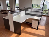 2025 Foshan cloison de bureau mur de verre mobilier de bureau poste de travail avec prise de courant et classeur 6 Preson
