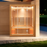 Cabine de sauna infrarouge à vapeur sèche 1800x1500x2000mm en bois de pruche pour la thérapie par la chaleur infrarouge, idéale pour le bien-être à domicile