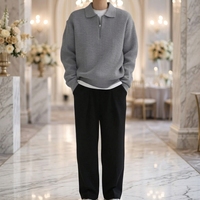 FNJIA personnalisé hommes pull décontracté demi fermeture éclair pull tricot pour Polo hiver chaud pull nouveau Design fabricant tricoté