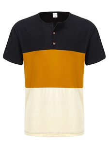 เสื้อยืดแขนสั้นผ้าโพลีเอสเตอร์ระบายอากาศได้ดีสำหรับผู้ชายใส่ในฤดูร้อนเสื้อชั้นในใส่สบายๆใส่ได้ทุกวันมี3สีตัดขวางดีไซน์เรียบ - Product Image 3