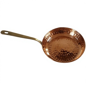 Portable <b>Copper</b> Hammered <b>Frying</b> <b>Pan</b> With Steel Handle For Stovetop Cooking Home Kitchen Cookware <b>Pan</b> <b>Frying</b> <b>Pans</b> - Product Image 1
