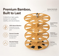 Support de rangement rotatif à 4 niveaux en bambou pour dosettes de café Nespresso K Cup, pour comptoir de cuisine, bar à café