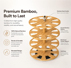 Support de rangement rotatif à 4 niveaux en bambou pour dosettes de <span class=keywords><strong>café</strong></span> <span class=keywords><strong>Nespresso</strong></span> K Cup, pour comptoir de cuisine, bar à <span class=keywords><strong>café</strong></span> - Product Image 4