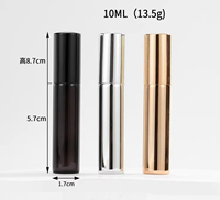 Flacon pulvérisateur de parfum en verre de 10 ml, mini atomiseur rechargeable, conteneur d'échantillon cosmétique, or, argent, noir