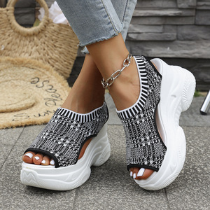 Women European and American Style Sports <b>Sandals</b> New Breathable Slip-On Thick-Soled Platform Roman <b>Sandals</b> for Summer - Product Image 3