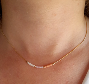 Zooying chaîne en acier inoxydable multicolore délicat Ombre dégradé or rempli rose Turquoise Miyuki collier ras du cou pour les femmes - Product Image 2