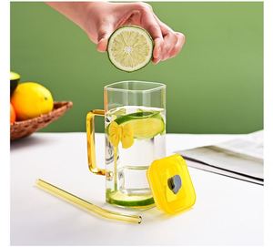 Nuevo Vaso Cuadrado de Vidrio Borosilicato de Alta Calidad 2025 con Tapa y Pajita para Bebidas - Product Image 5